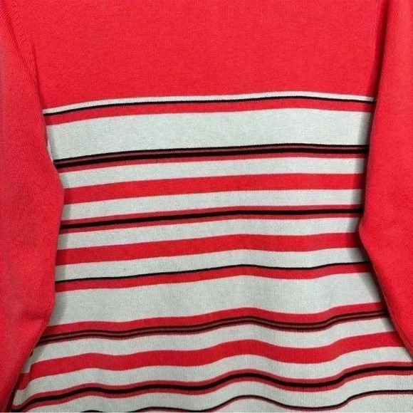 Tanjay Pullover Sweater Stripes Orange / Cream / Black Size  Large - Picture 5 of 16
